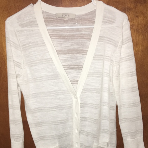 ann taylor white cardigan